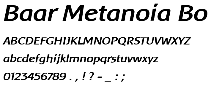 Baar Metanoia BoldItalic font